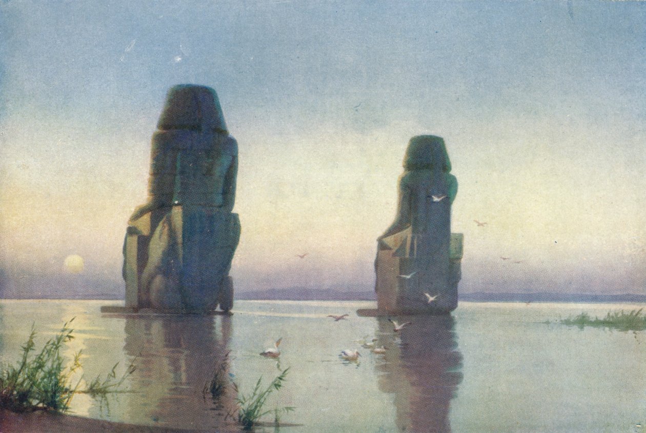 The Colossi of Thebes - Moonrise by Robert George Talbot Kelly