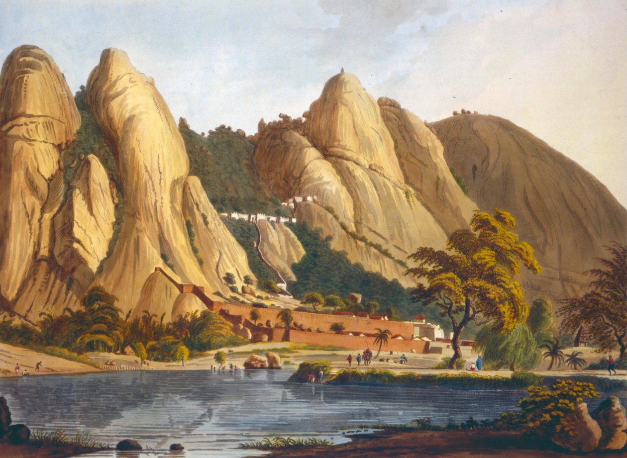 South View of Sewandroog, Illustration from Twelve Views of Mysore, the Country of Tippoo Sultan Engraved and Coloured by J.W. Edy by Robert H. Colebrooke
