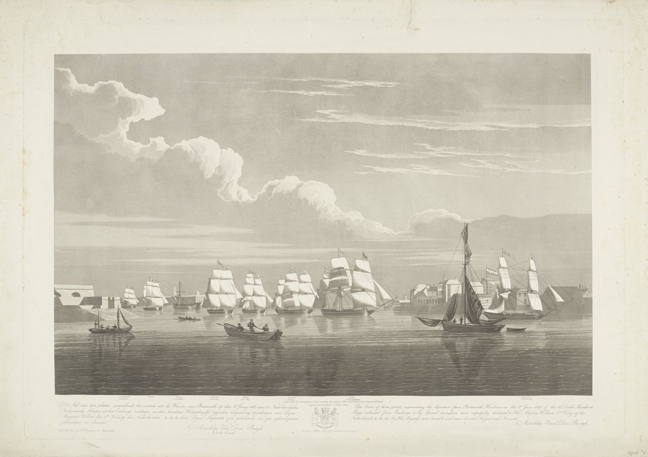 Departure of Twelve Dutch Merchant Ships from Portsmouth, 1833 by Robert Havell (II)