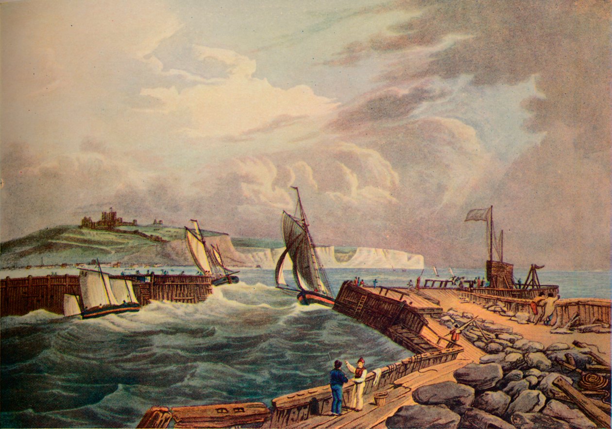 Cutter Entering Dover Harbour, 1819 by Robert Havell