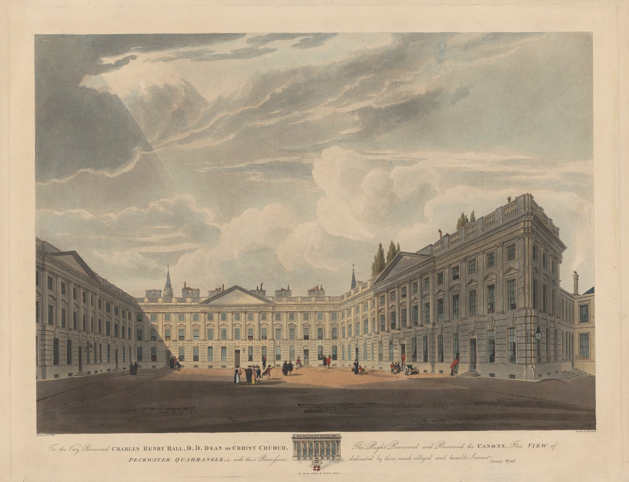 Peckwater Quadrangle, Christ Church, Oxford by Robert Havell