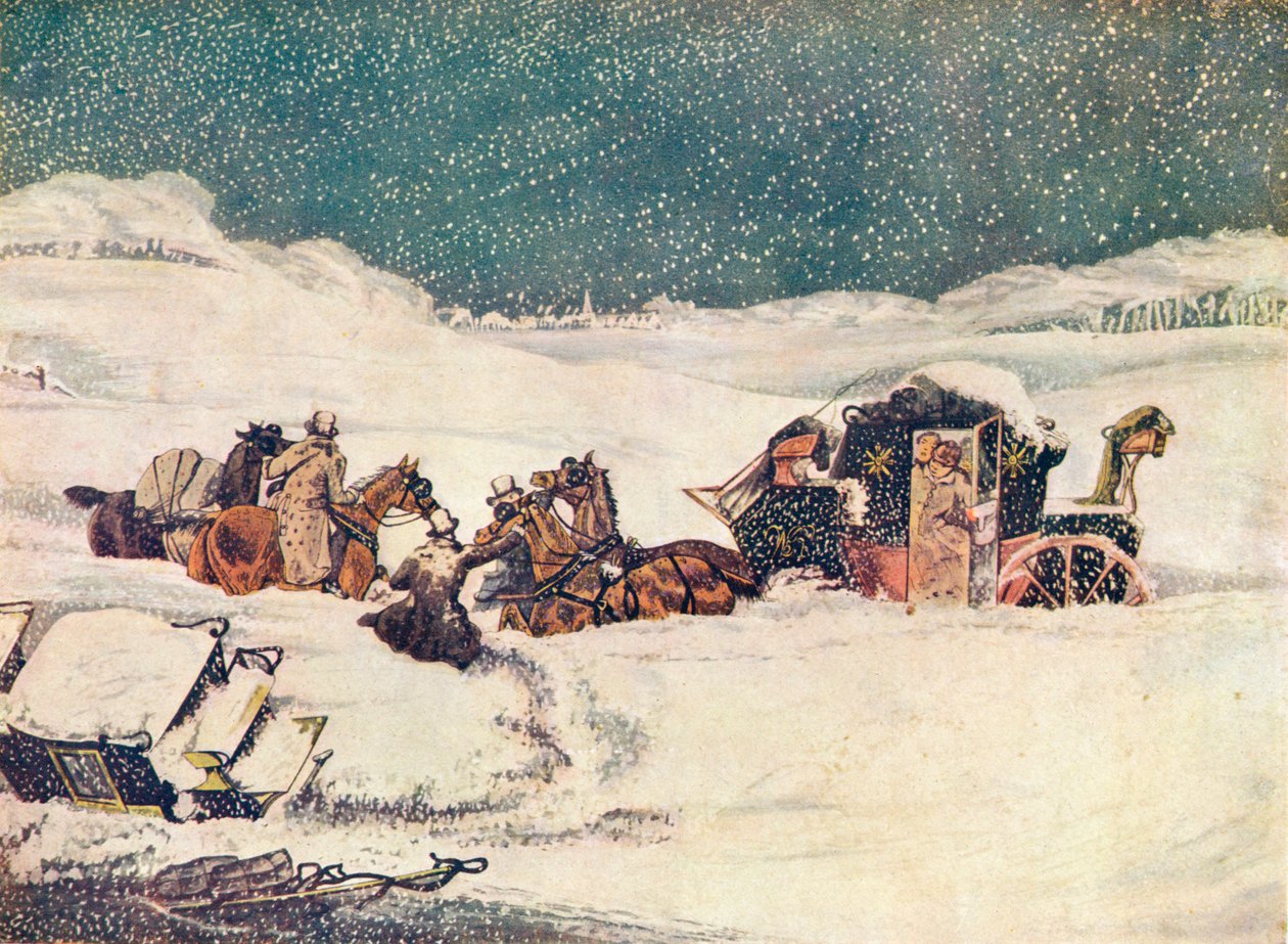 The Birmingham Mail Near Aylesbury, the Guard Banbury Proceeding with the Bags by Robert Havell