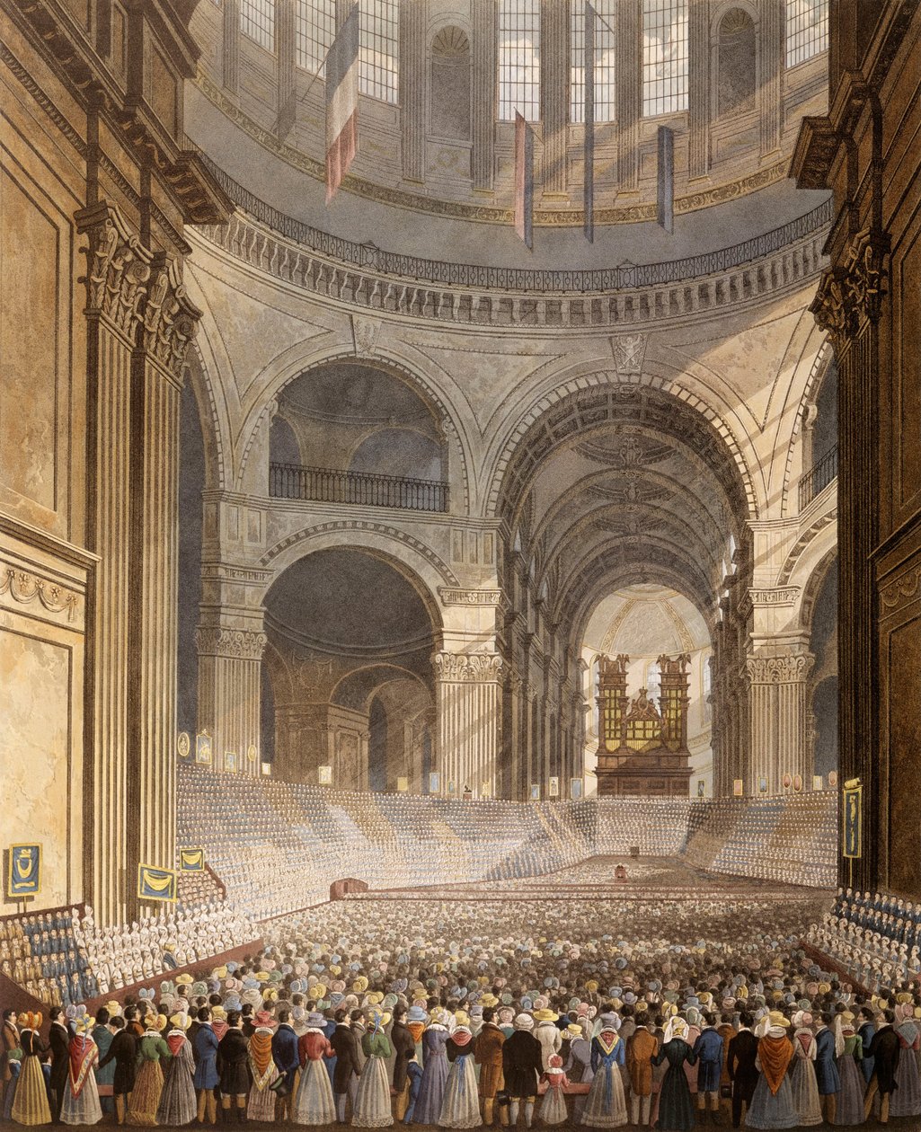 The Anniversary Meeting of the Charity Children in the Cathedral of St. Paul by Robert Havell
