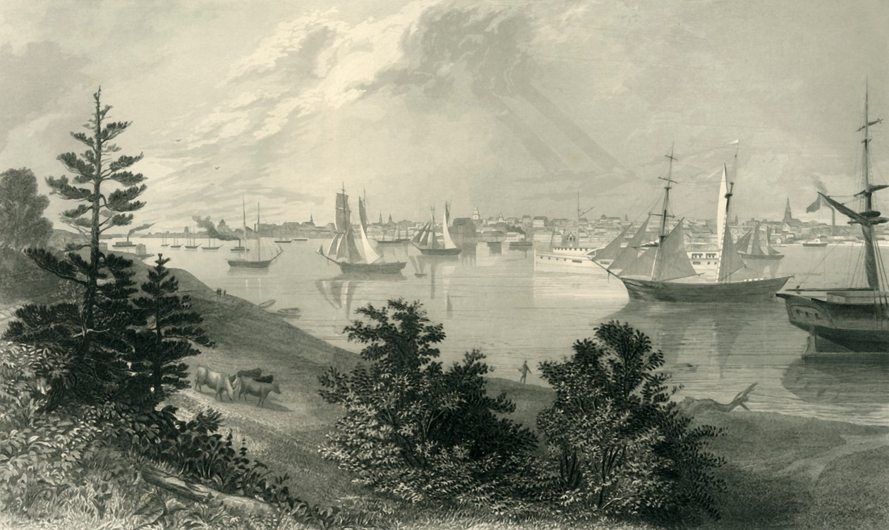 The City of Detroit, From Canada Shore by Robert Hinshelwood