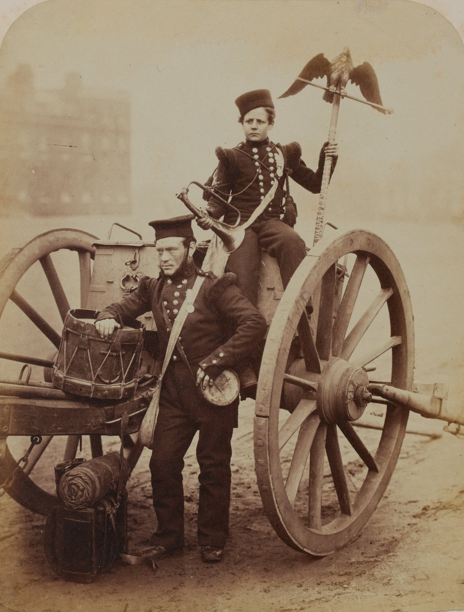 Trumpeters Gritten and Lang, Royal Artillery, 1856 by Robert Howlett
