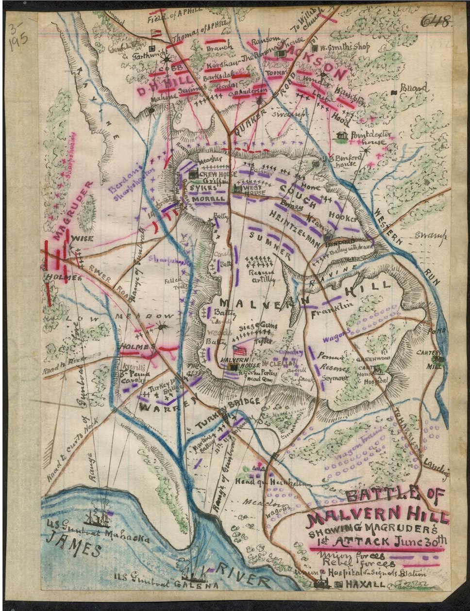 Battle of Malvern Hill Showing Magruder