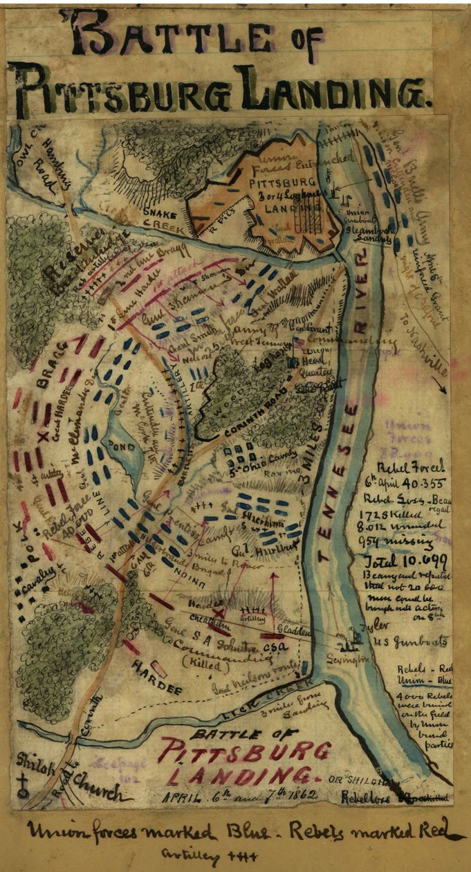 Battle of Pittsburg Landing or Shiloh, April 6th and 7th 1862 by Robert Knox Sneden