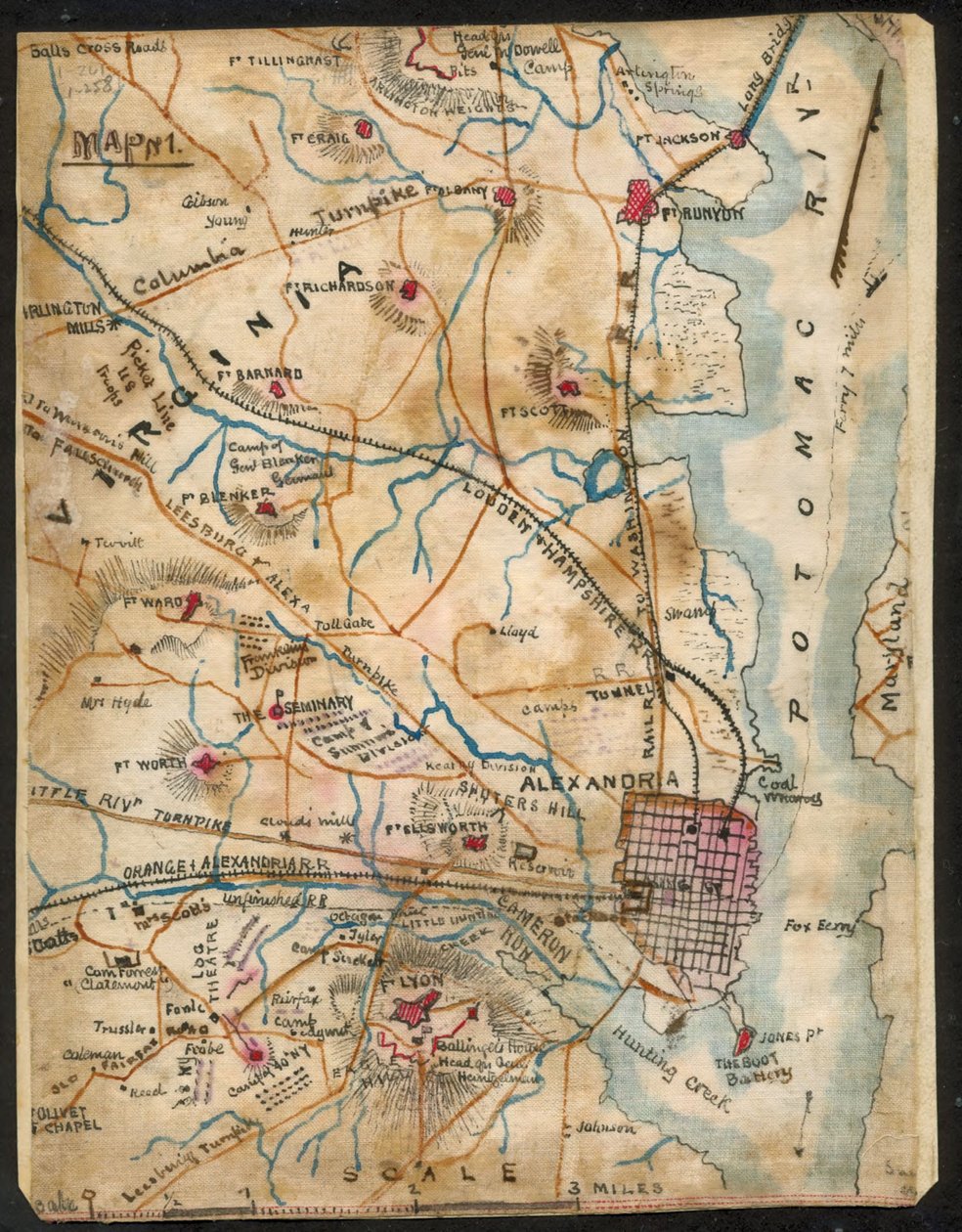Map of Alexandria, Virginia by Robert Knox Sneden