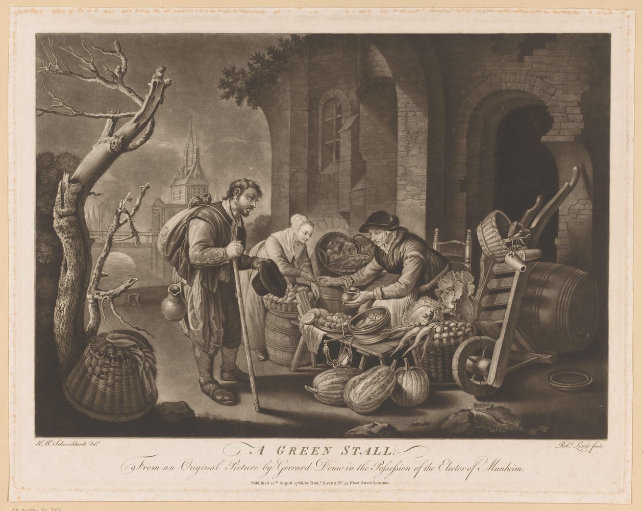 Vegetable Stall and Beggar by Robert Laurie