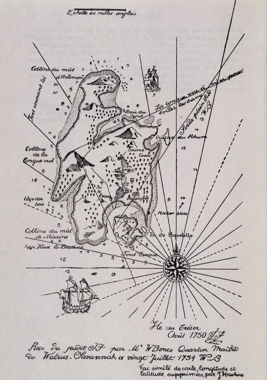 Map of an Island in the Treasure (Pirates?) by Robert Louis Stevenson