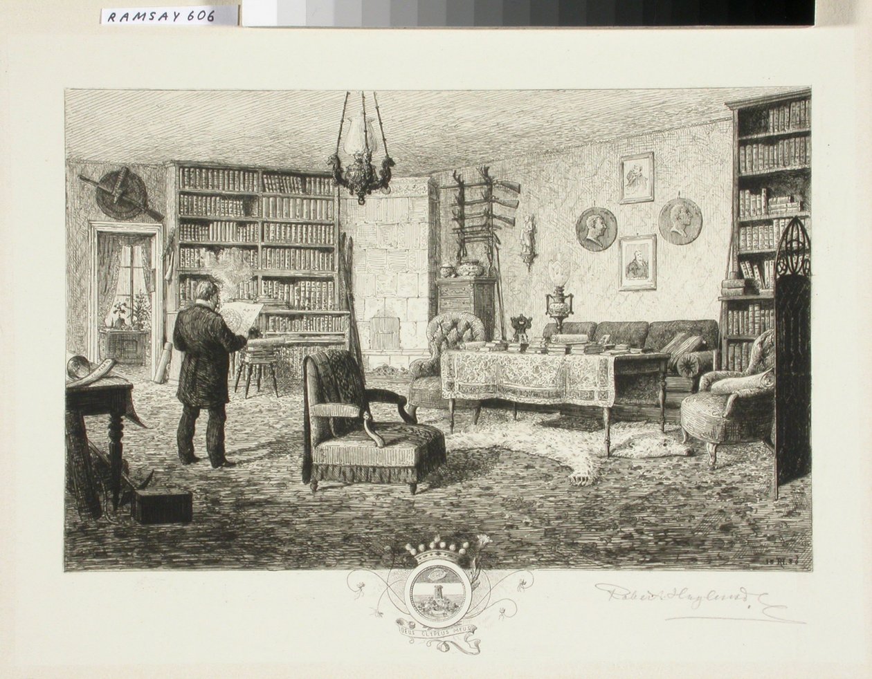 Adolf Erik Nordenskiöld in His Library by Robert Ludvig Haglund