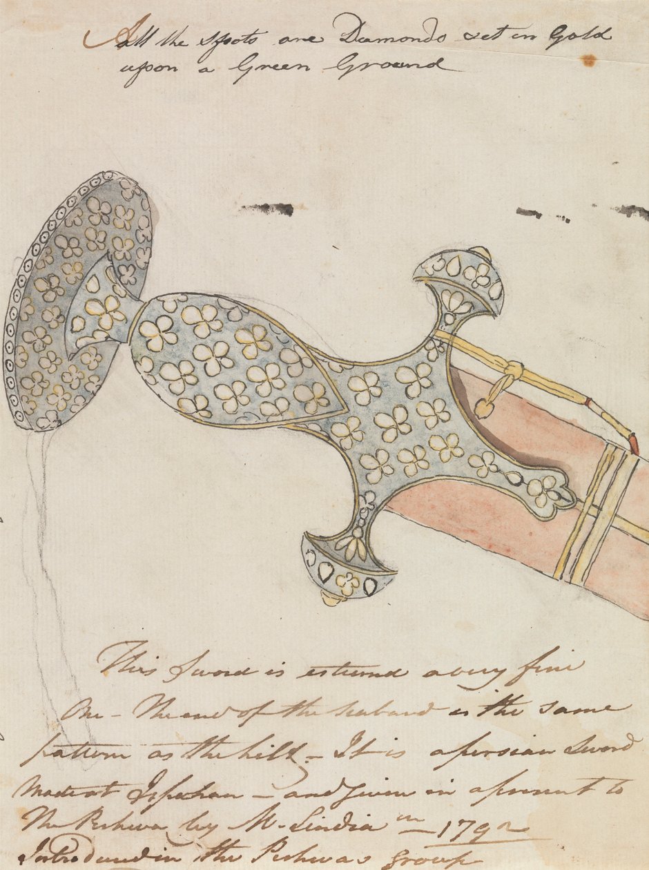 Persian Sword Hilt Set with Diamonds by Robert Mabon