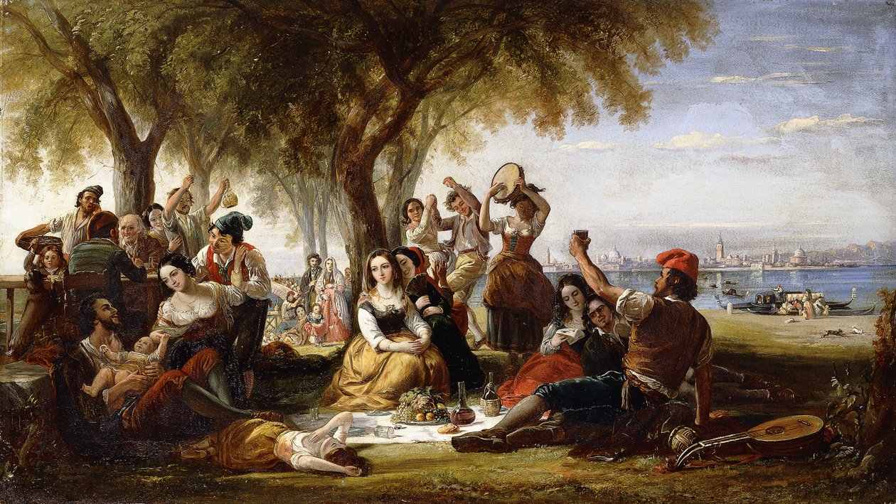 A Fiesta Scene on the Lido, Near Venice by Robert McInnes