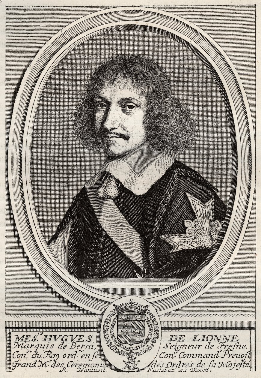 Portrait of Hugues de Lionne (1611 - 1671), Marquis de Fresnes, Lord of Berny, Diplomat and Minister of State under Louis XIV. Engraving by Robert Nanteuil by Robert Nanteuil