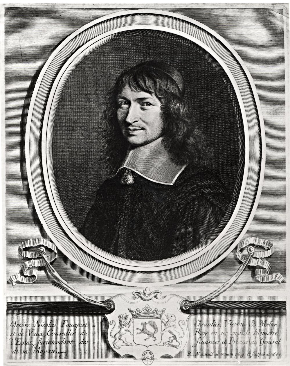 Portrait of Nicolas Fouquet (1615-80) (engraving) by Robert Nanteuil
