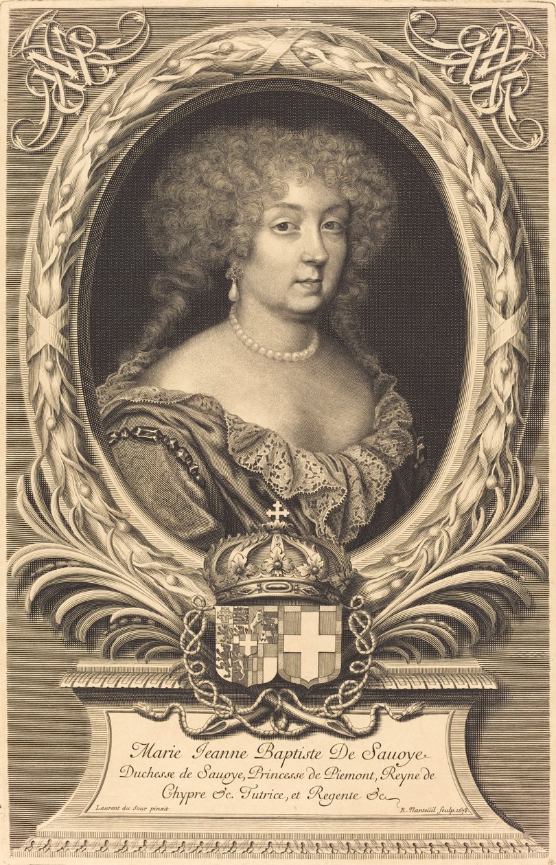 Marie-Jeanne-Baptiste, Duchess of Savoy by Robert Nanteuil after Laurent Dufour