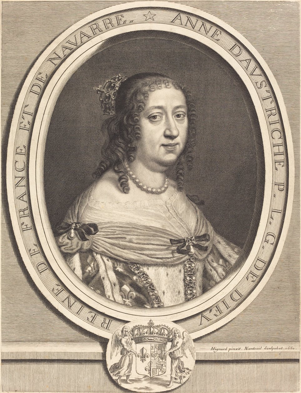 Anne of Austria, Queen of France and Navarre by Robert Nanteuil after Pierre Mignard I