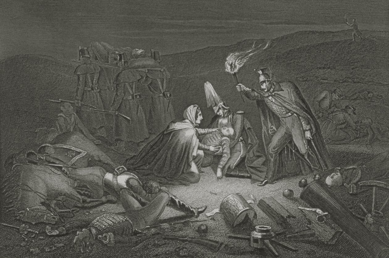 The Battle Field of the Alma, the Night after the Battle, engraved by D.J. Pound by Robert Neal Hind