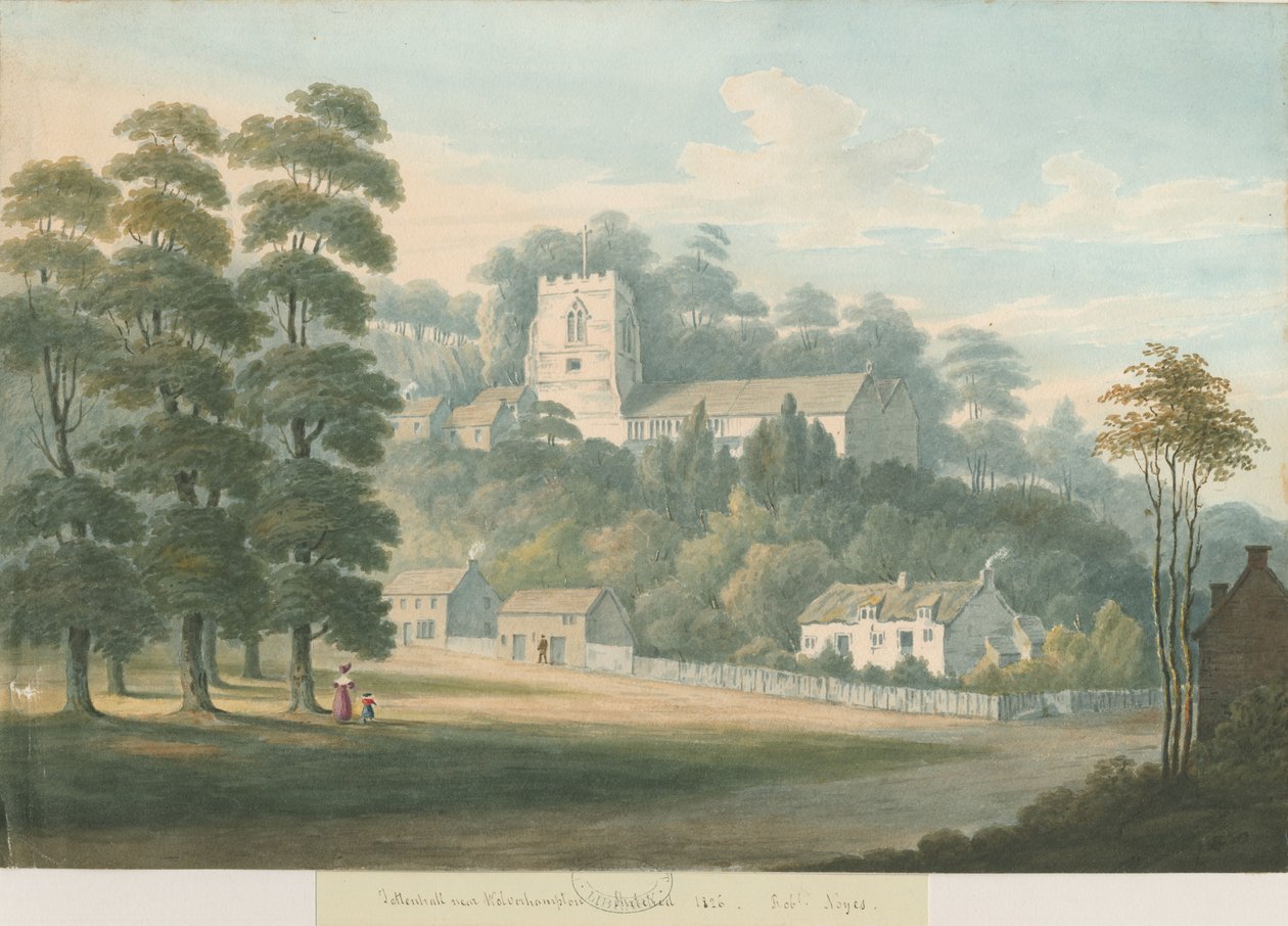 Tettenhall Church and Village, 1826 by Robert Noyes
