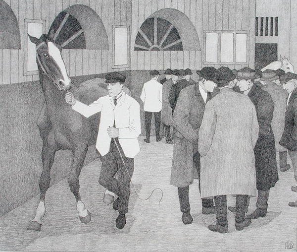 Horse Dealers at the Barbican (Barbican No.2) 1921 by Robert Polhill Bevan
