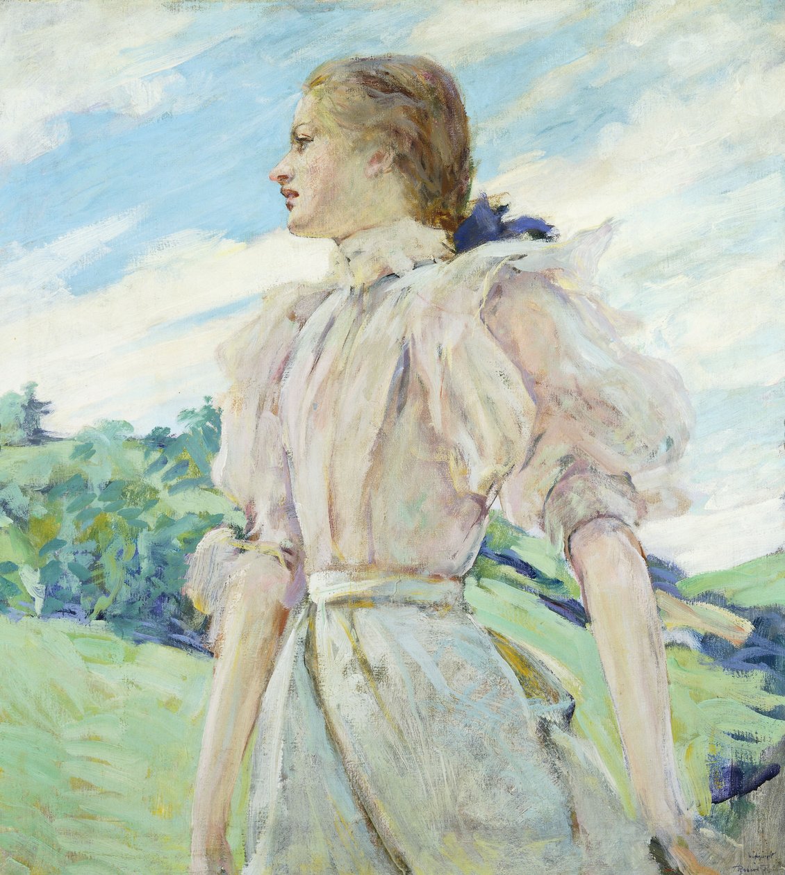 A Breezy Day, c.1898 by Robert Reid