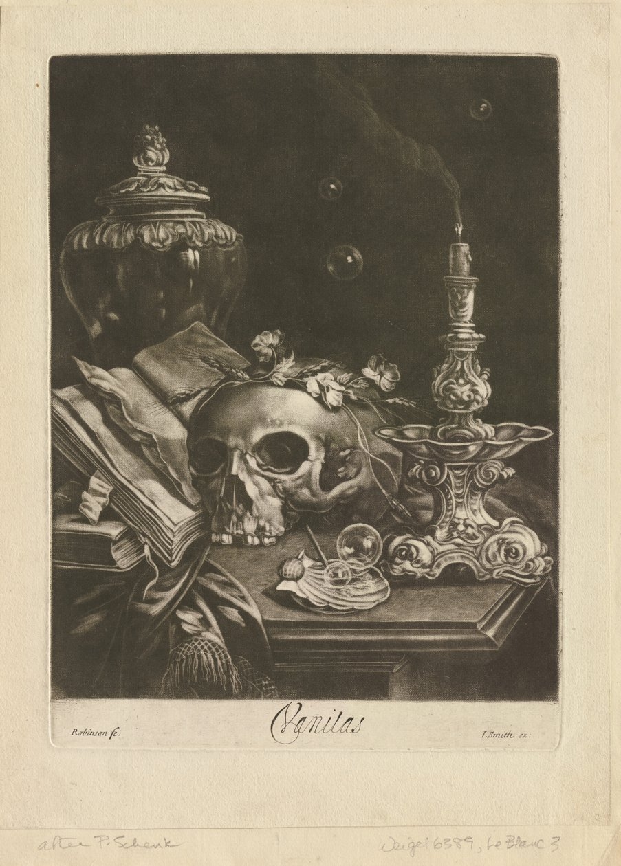 Vanitas Still Life, c.1685-88 by Robert Robinson