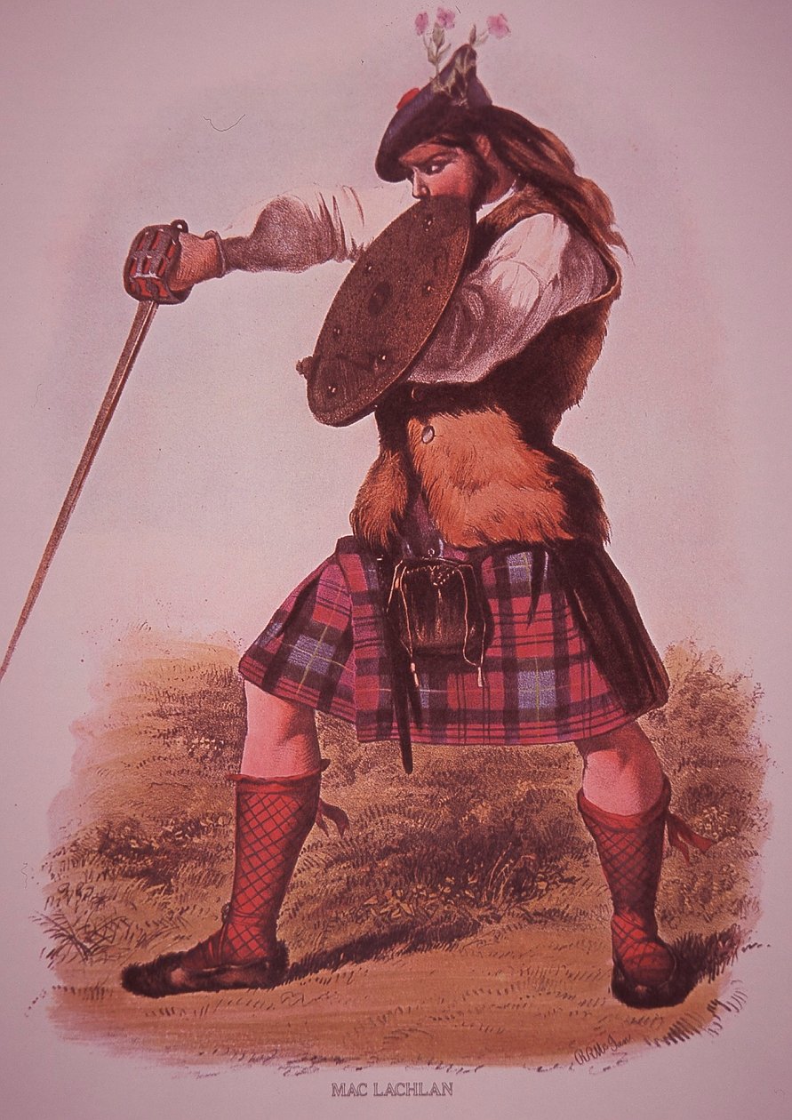 Warrior of the Clan MacLachlan, engraved by L. Dickinson by Robert Ronald (after) McIan