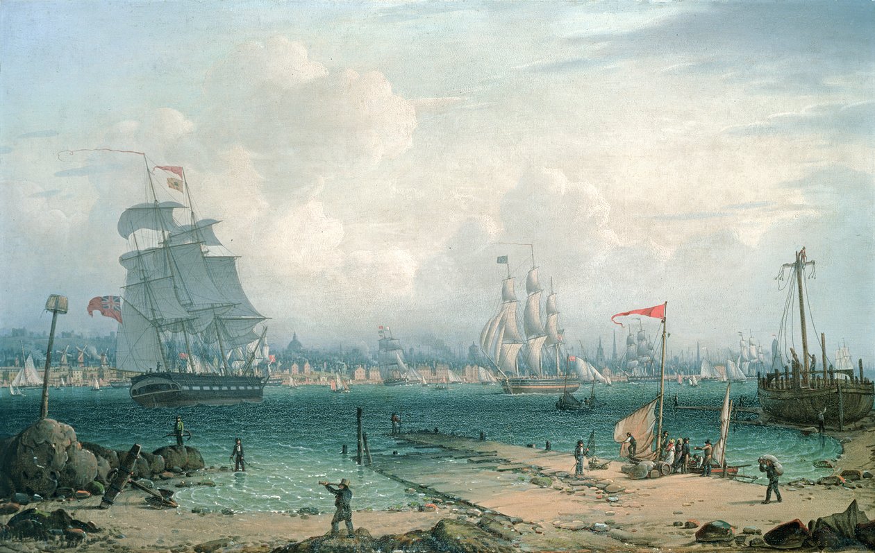 View of Liverpool, from Cheshire by Robert Salmon