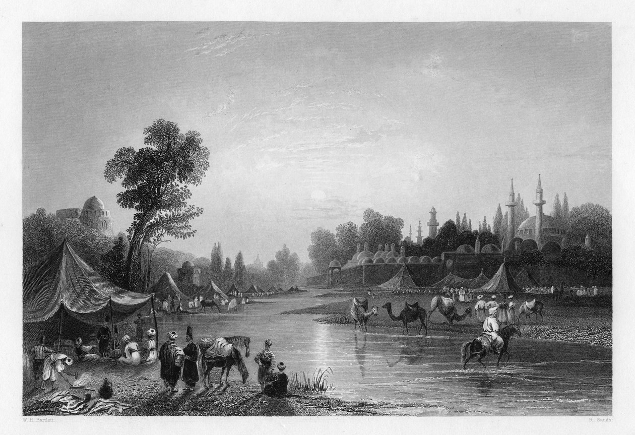The Barrada River, the Ancient Pharpar, Damascus, Syria, 1841 by Robert Sands