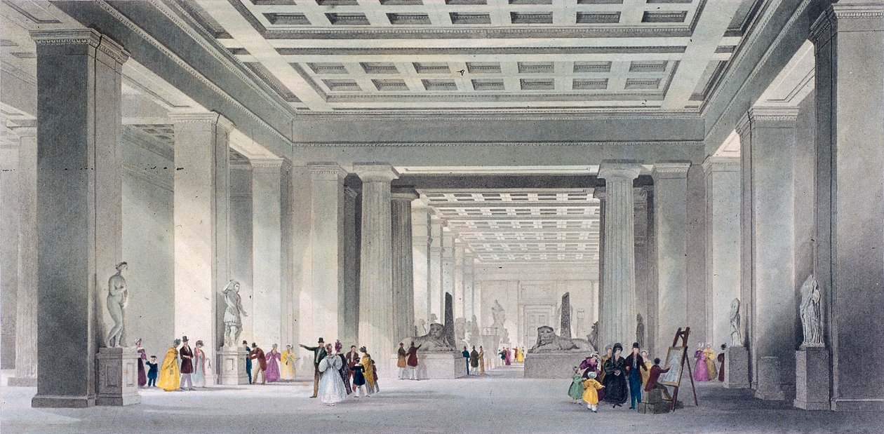 The Grand Central and Egyptian Saloons, British Museum, Holborn, London, c1836 by Robert Sands