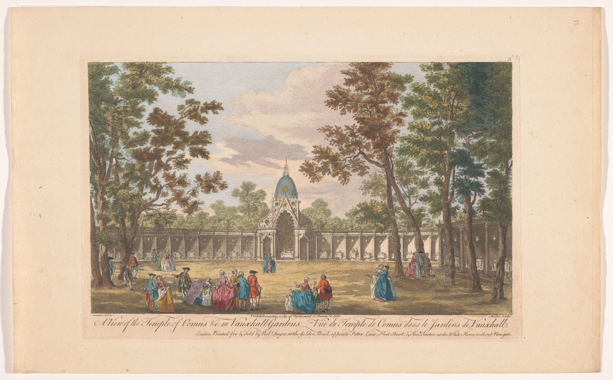 View of the Temple of Comus in Vauxhall Gardens, London by Robert Sayer