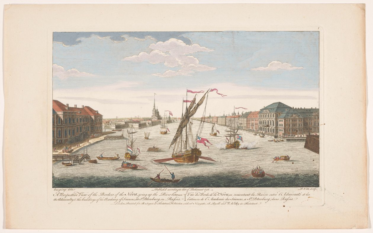 View of the Neva River in Saint Petersburg, looking upstream by Robert Sayer