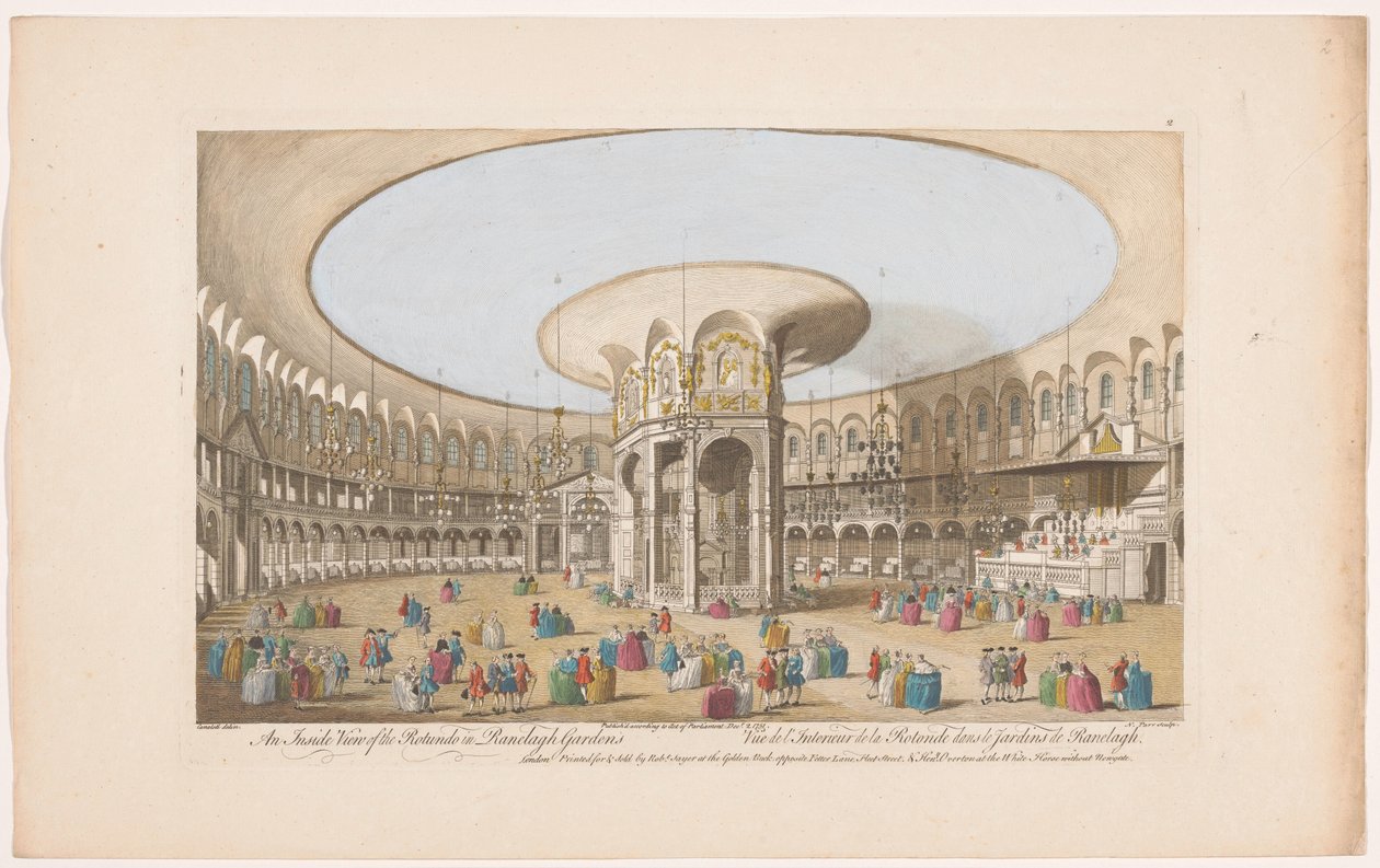 View of the Interior of the Rotunda in Ranelagh Gardens, London (Ranelagh Gardens and Vauxhall Gardens) by Robert Sayer