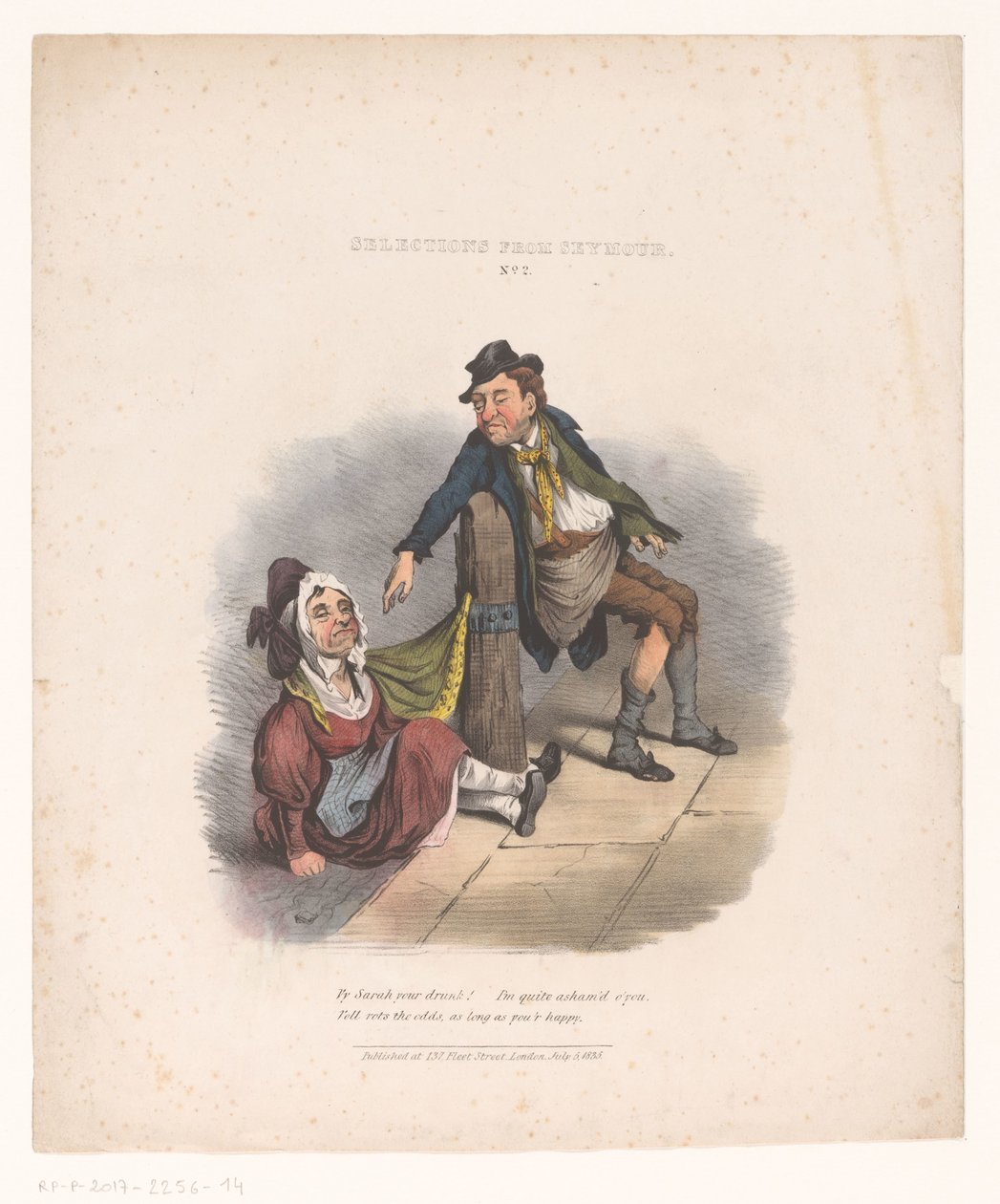 Caricature with Drunken Man and Woman by Robert Seymour (attributed to)