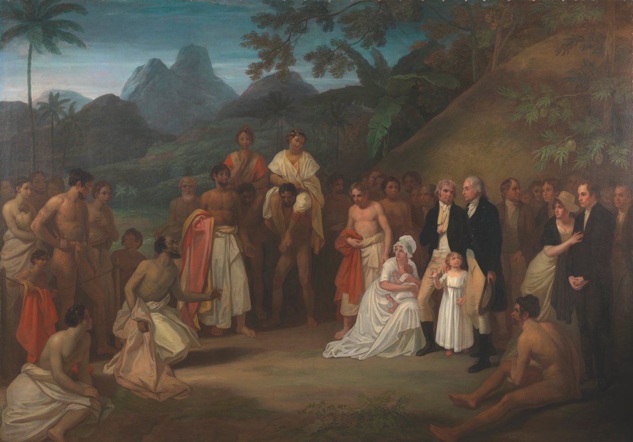 The Cession of the District of Matavai in the Island of Otaheite (Tahiti) to Captain James Wilson by Robert Smirke