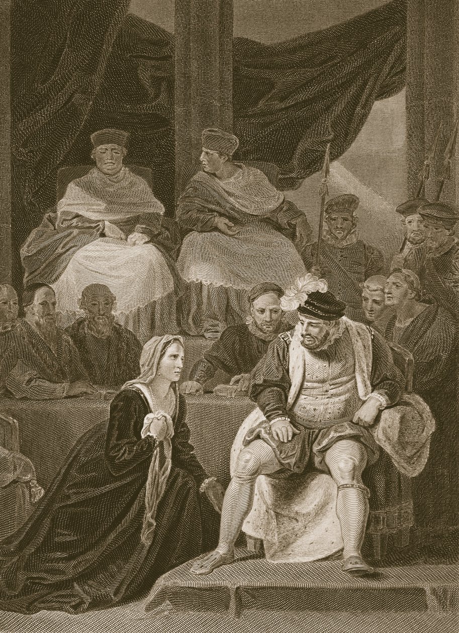 Trial of the Marriage of Henry VIII, Engraved by T. Holloway, Illustration from David Hume