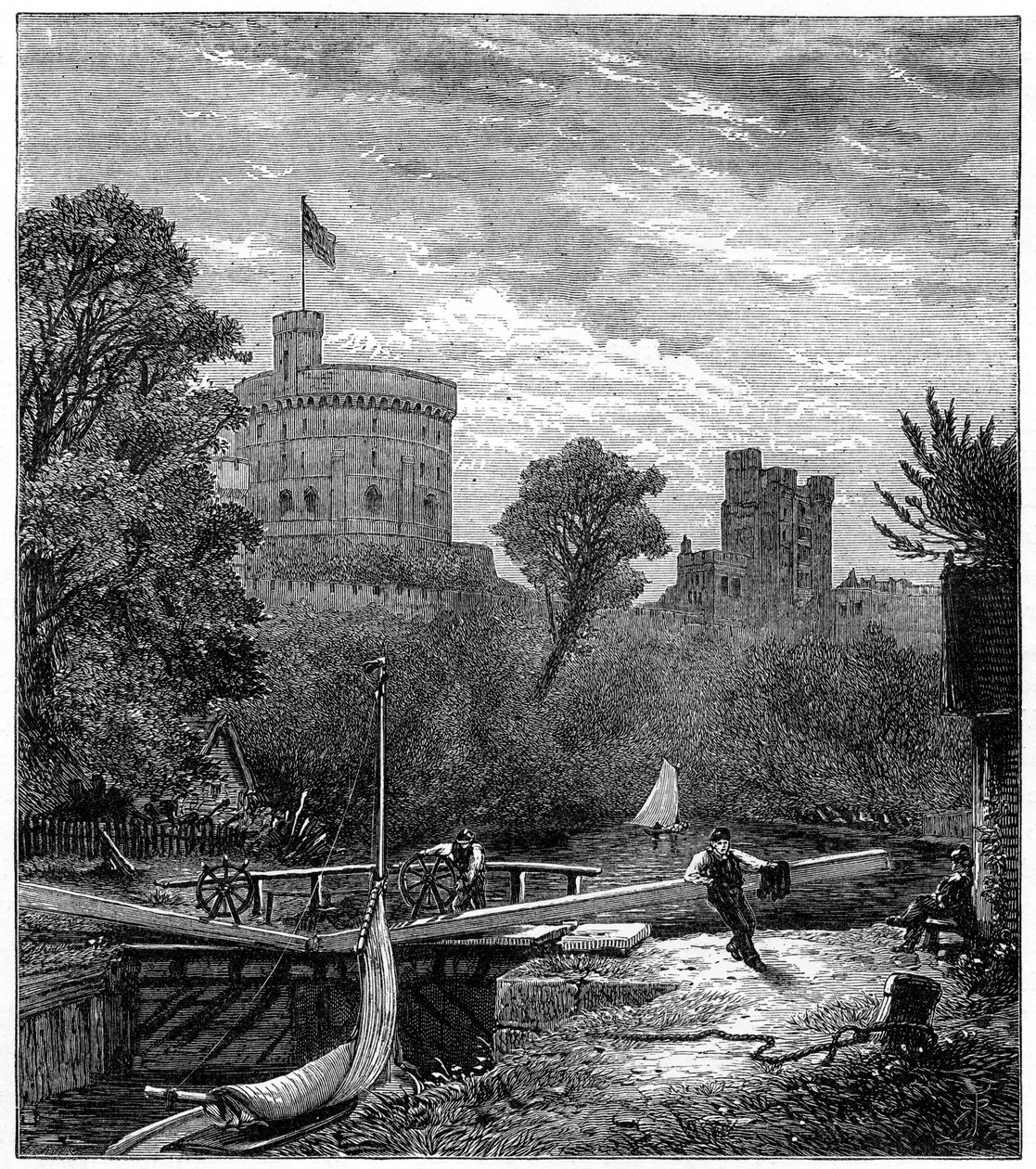 Old Windsor Lock, 1880 by Robert Taylor Pritchett