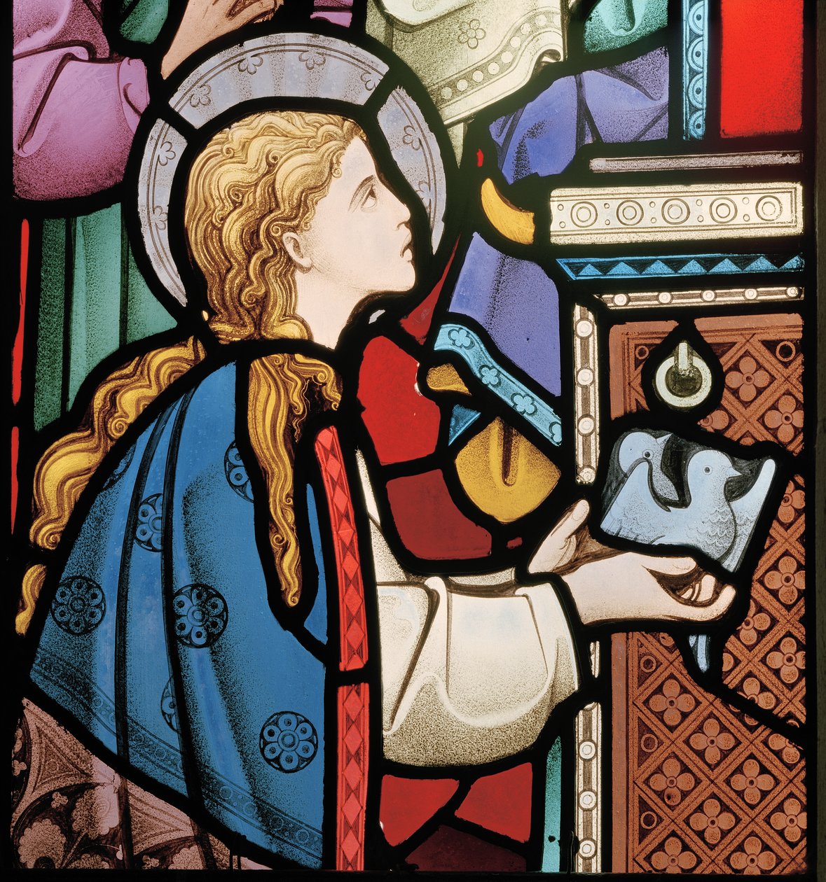 Mary offering doves at the temple (detail) by Robert Turnill Bayne