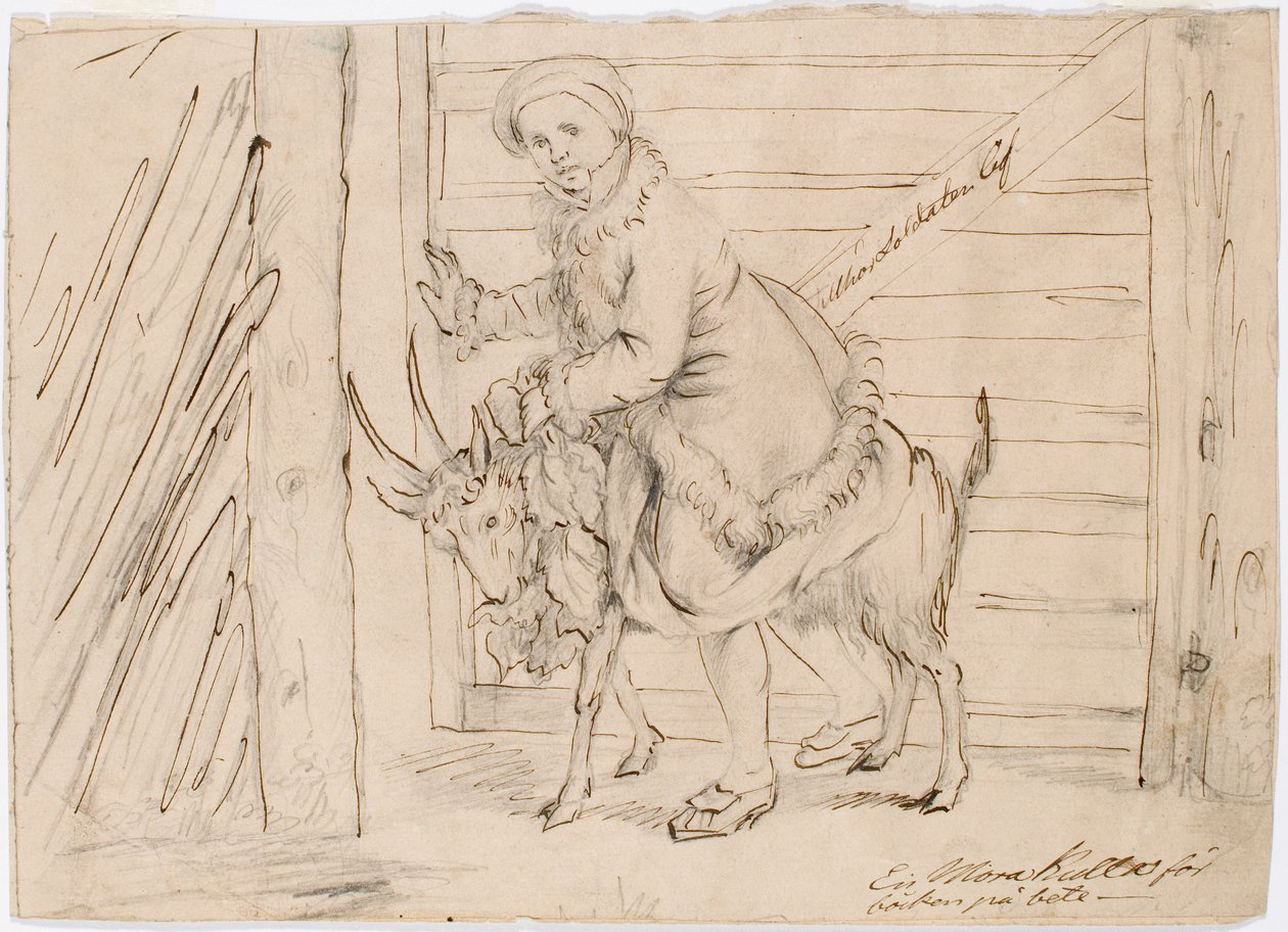"In Mora, Girl Riding a Goat" by Robert Wilhelm Ekman