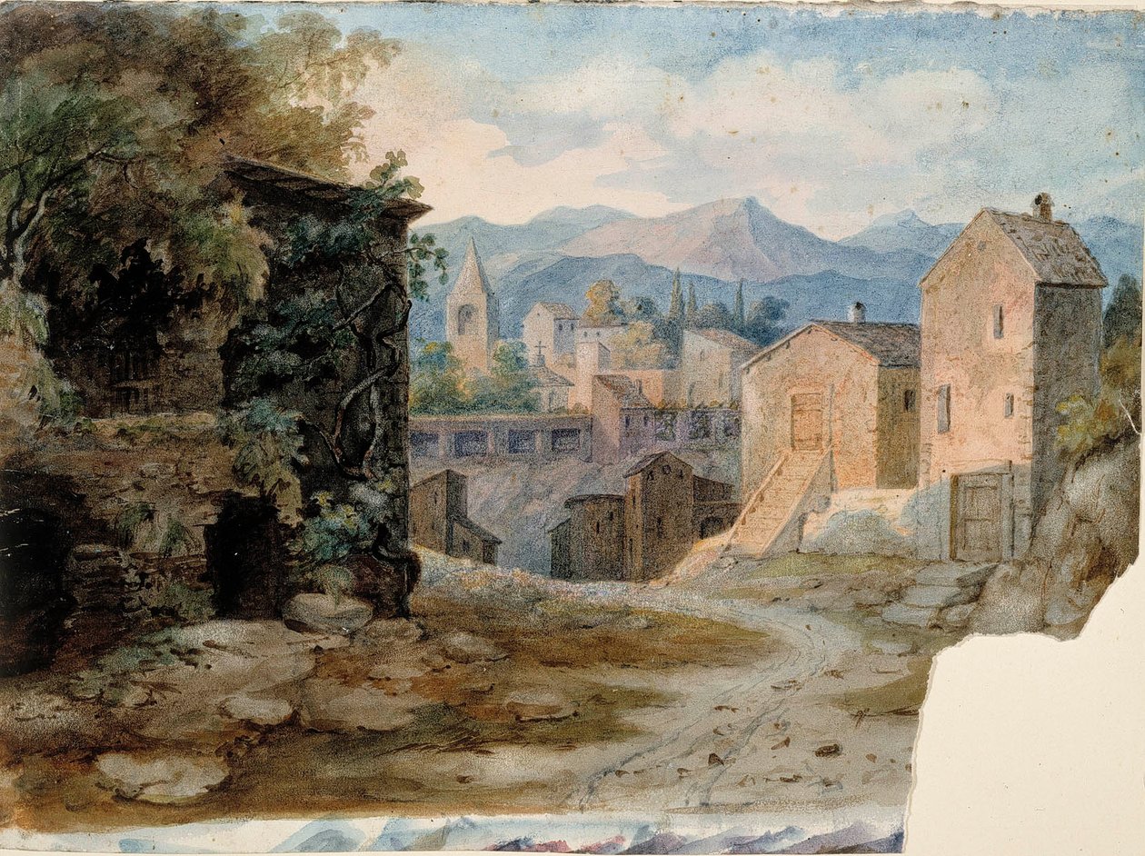 Italian Mountain Town by Robert Wilhelm Ekman