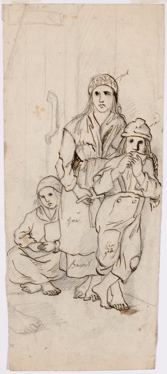 Woman, Boy, and Girl in Folk Costume by Robert Wilhelm Ekman