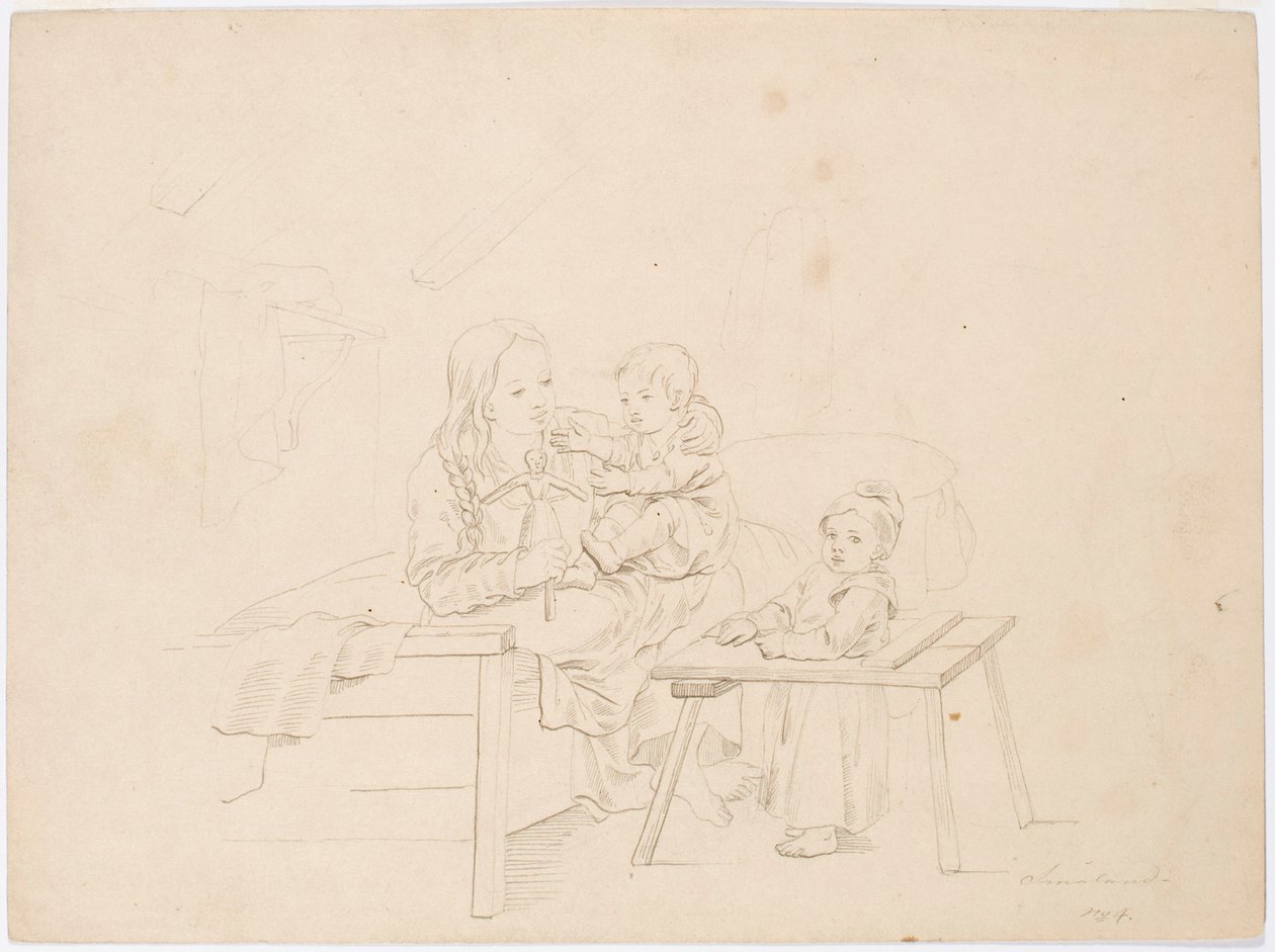 Girl with Two Children by Robert Wilhelm Ekman