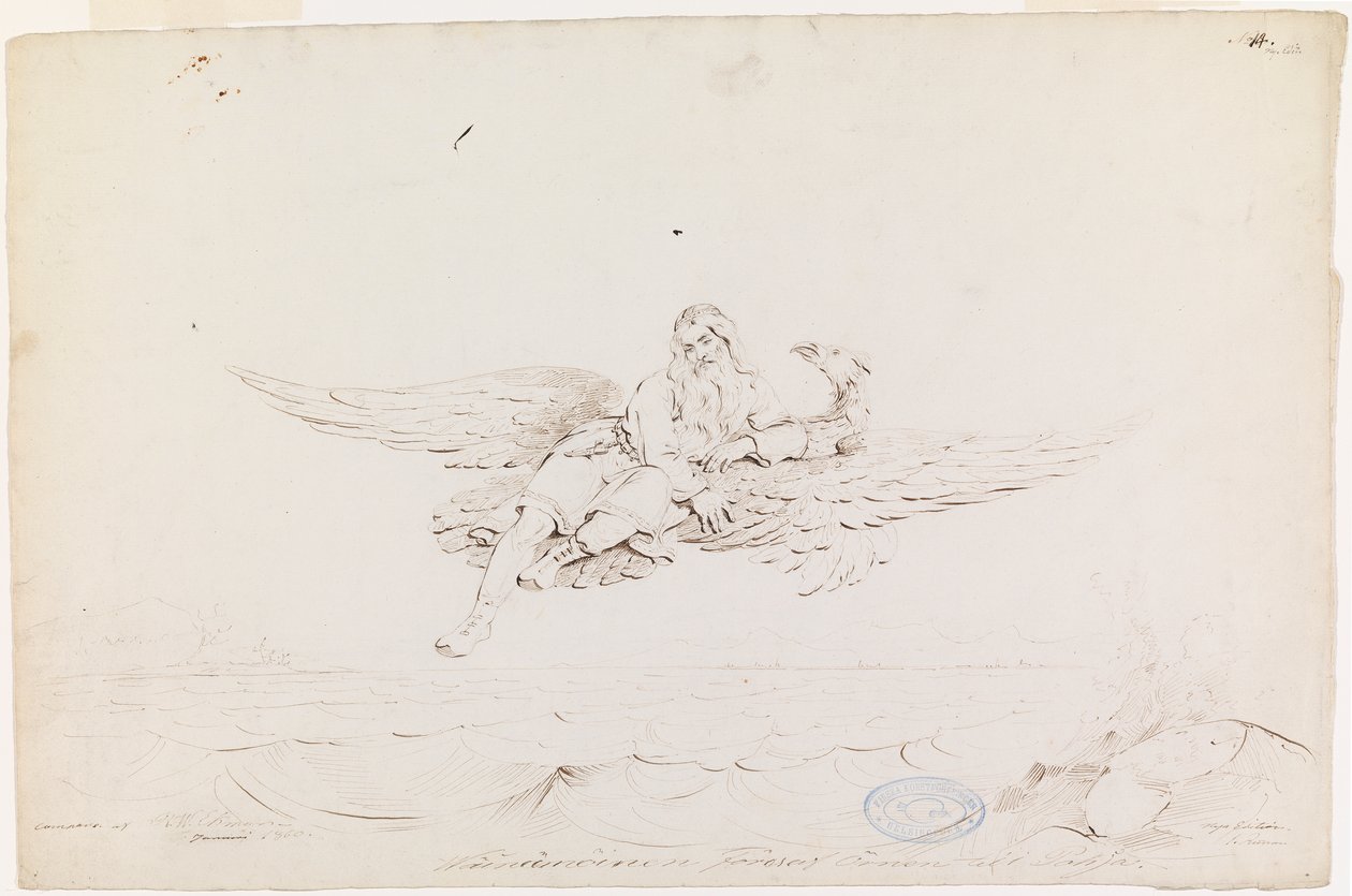 Väinämöinen Carried by an Eagle by Robert Wilhelm Ekman