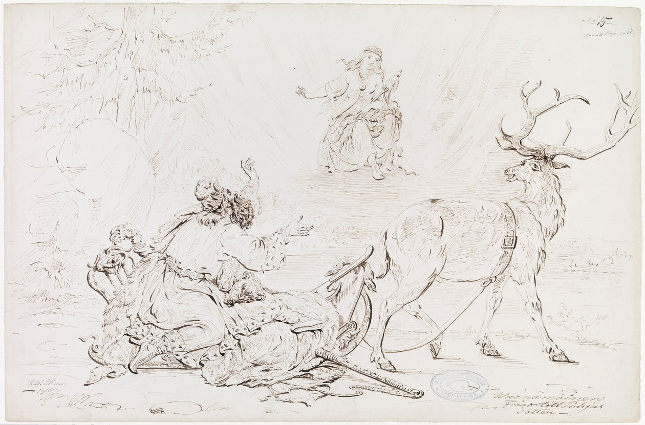 Väinämöinen and the Maiden of Pohjola by Robert Wilhelm Ekman