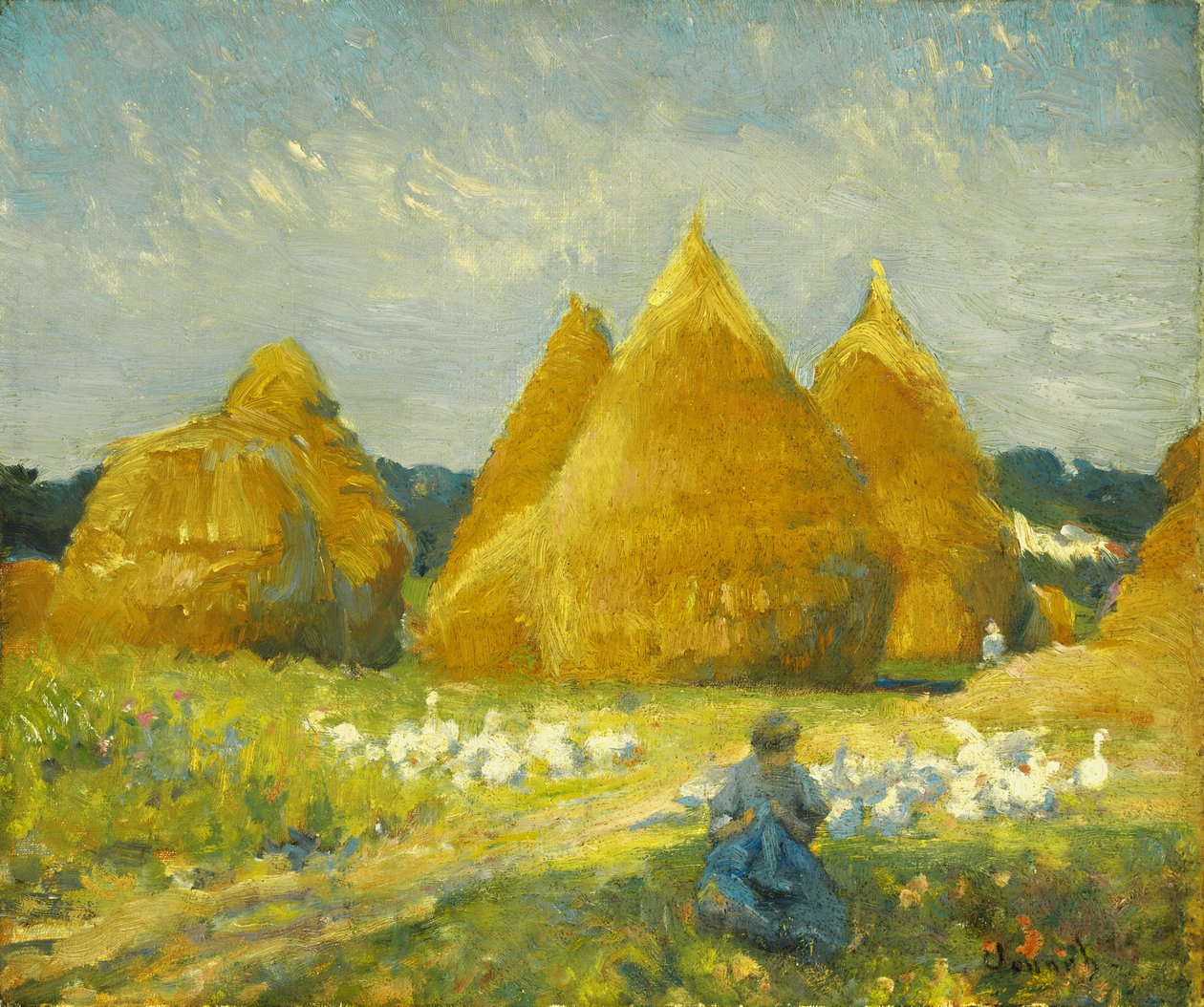 Gathering Geese by Robert William Vonnoh