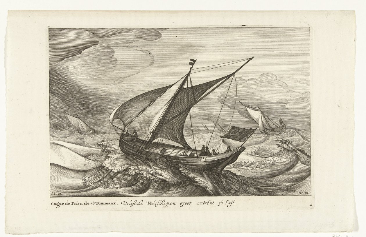 Frisian Ferry Ships by Robert de Baudous (possibly)