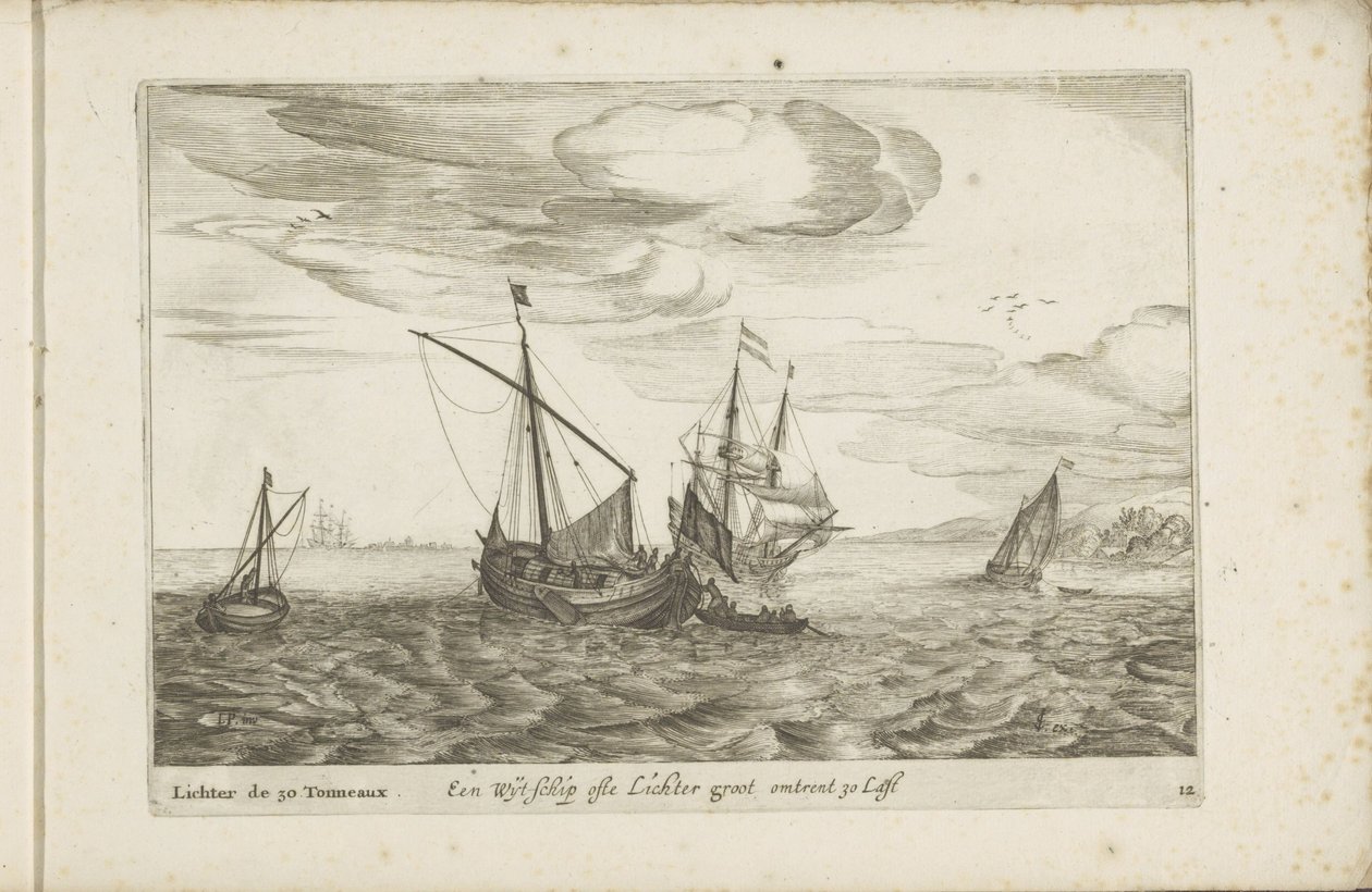 Wide Ship or Lighter (Various Ships Used in the United Provinces) by Robert de Baudous (possibly)