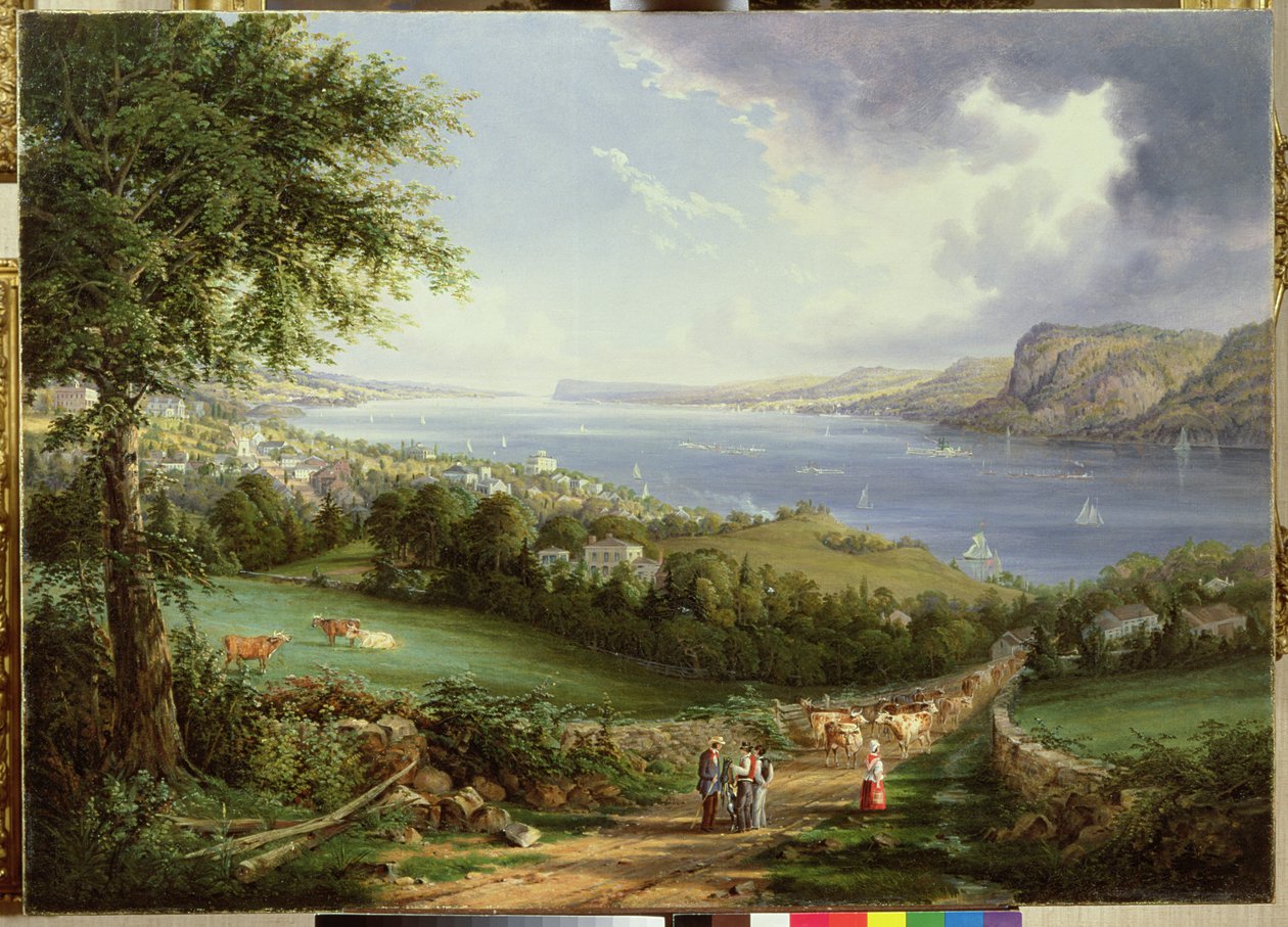 View of the Hudson River from near Sing Sing, New York by Robert the Younger Havell