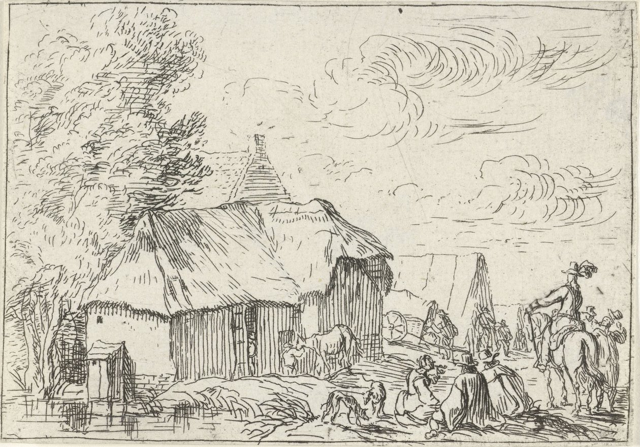 Encampment by a Village (Landscapes with Encampments) by Robert van den Hoecke