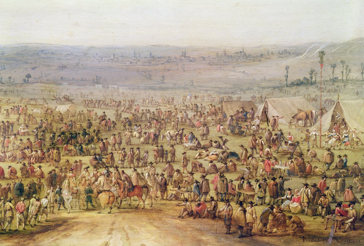 Military Encampment (detail) by Robert van den Hoecke